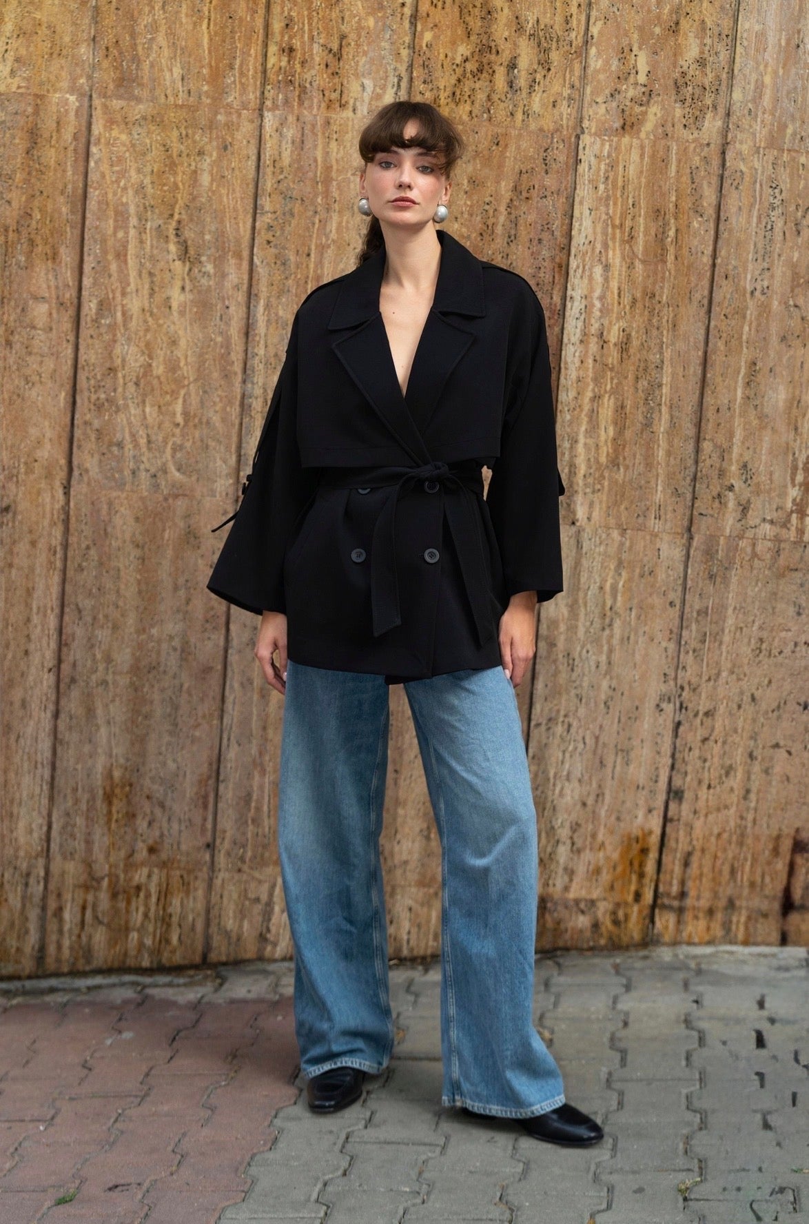 Farah Trench Coat - Black-1