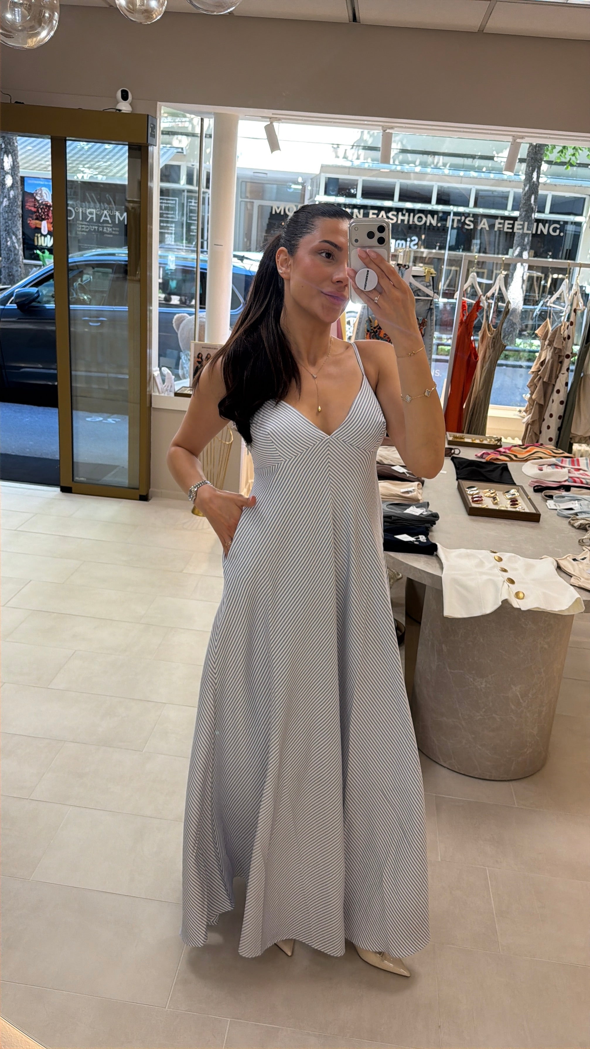 Long Summer Dress - Sea Blue