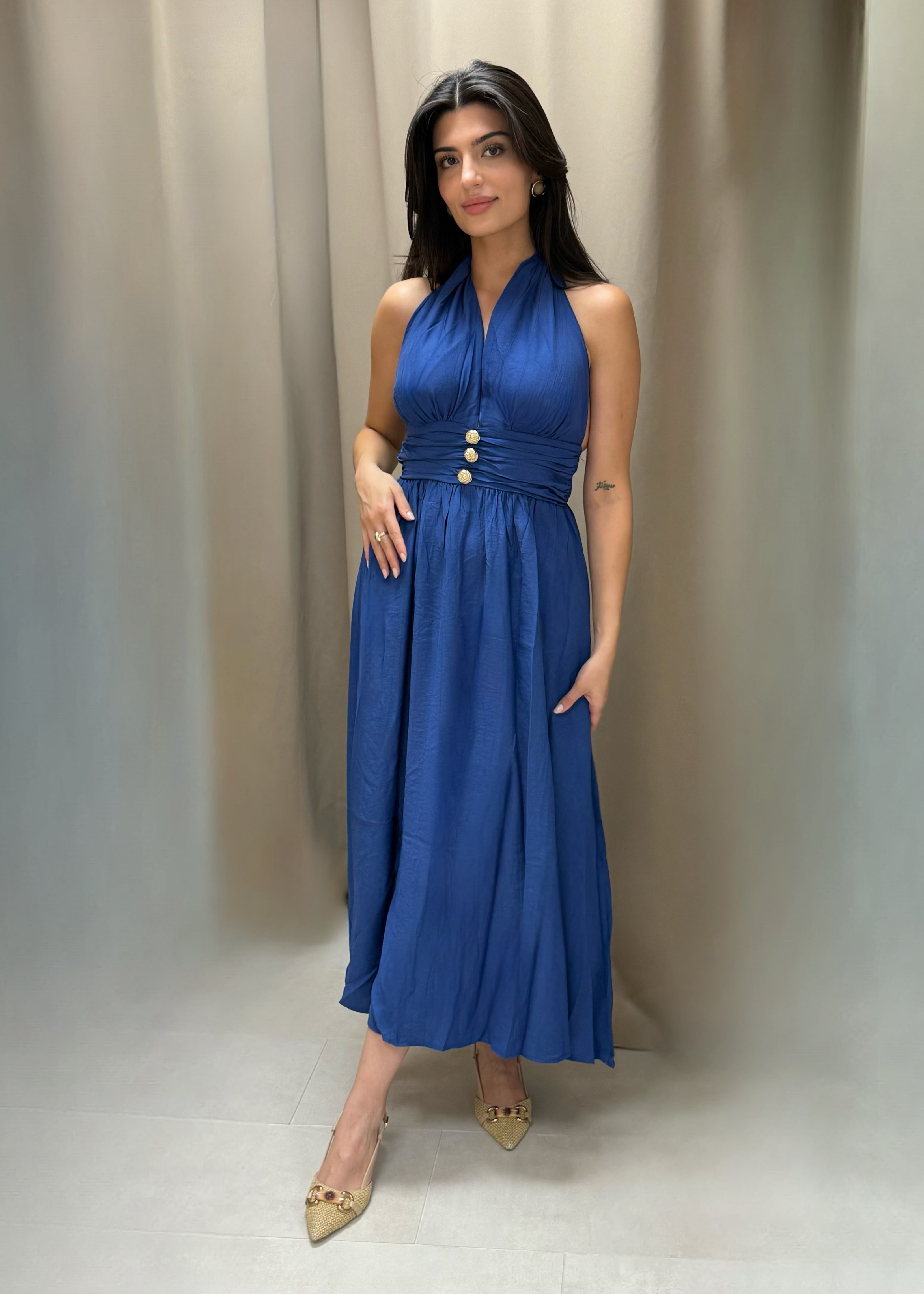 Rosé Allure Long Dress Royal Blue-2
