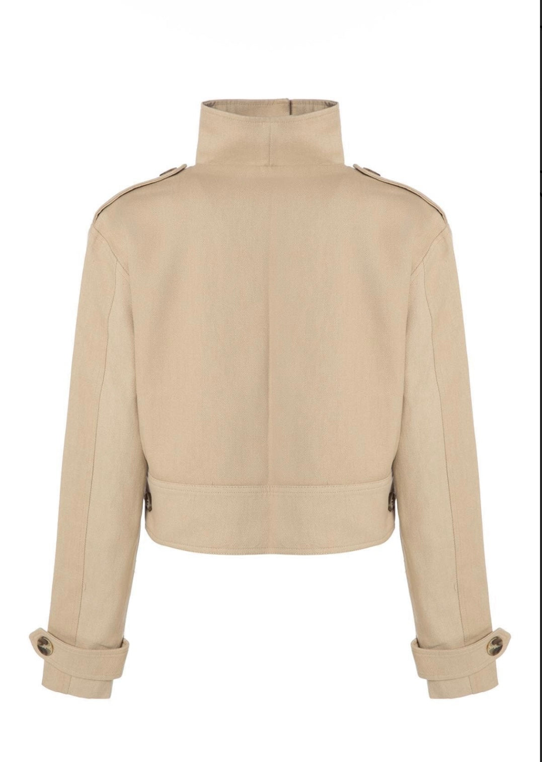 JL Bomberjacke mit Knöpfen – Beige