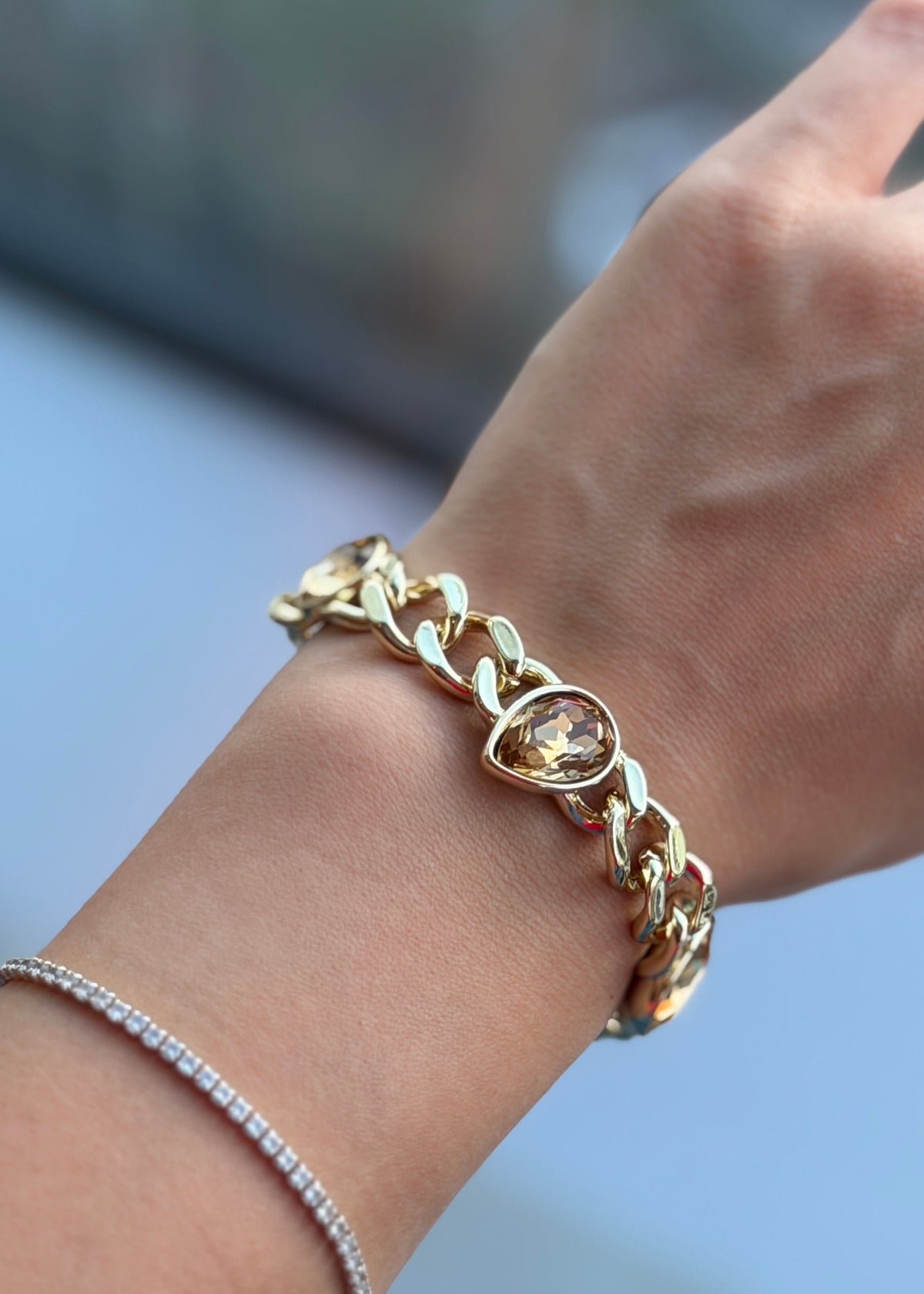 SW Gold Bracelet - 4 Stones Bronze-1