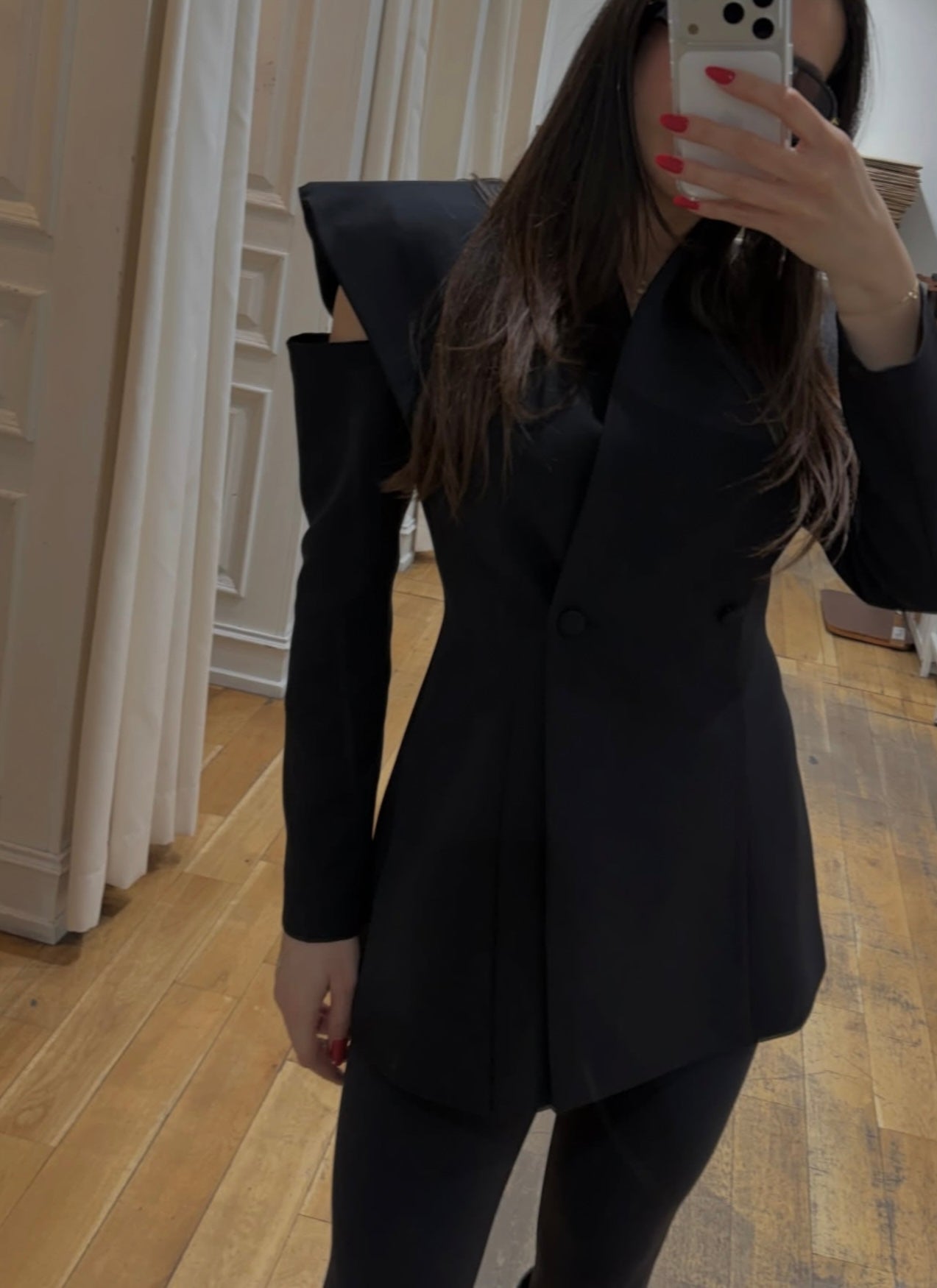 Open-Shoulder Blazer – Fery Black