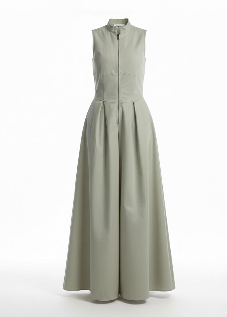 Long Zipper Dress Khaki - Noemi