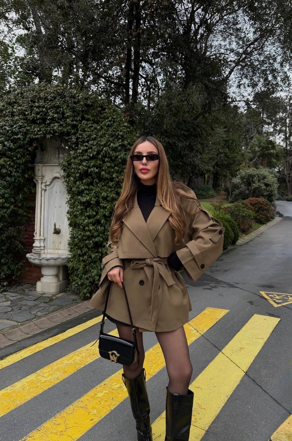 Farah Trench Coat - Brown-1