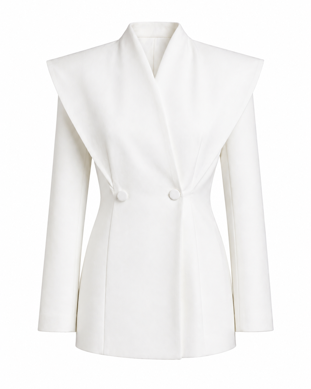 Open-Shoulder Blazer – Fery White
