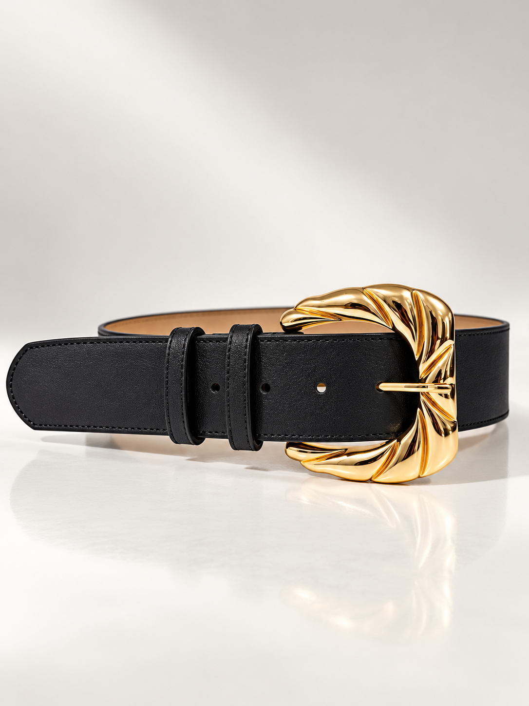 Laurel Statement Belt – Black & Gold-1