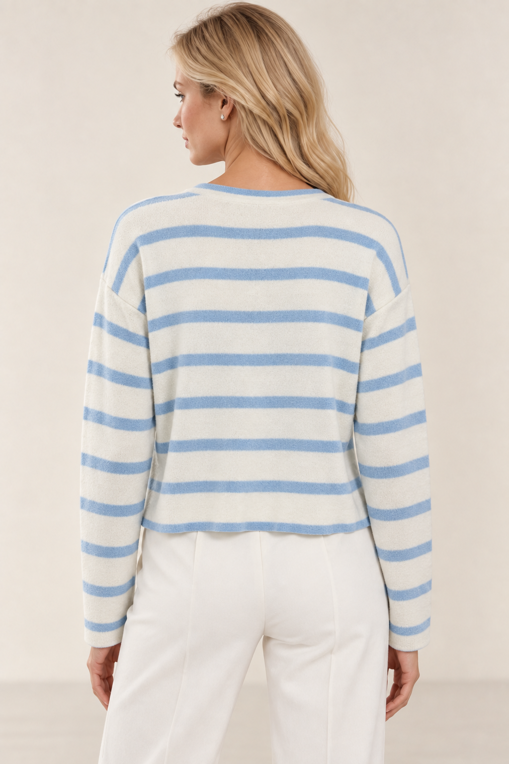 Mila Stripe Cardigan – Sky Blue-2