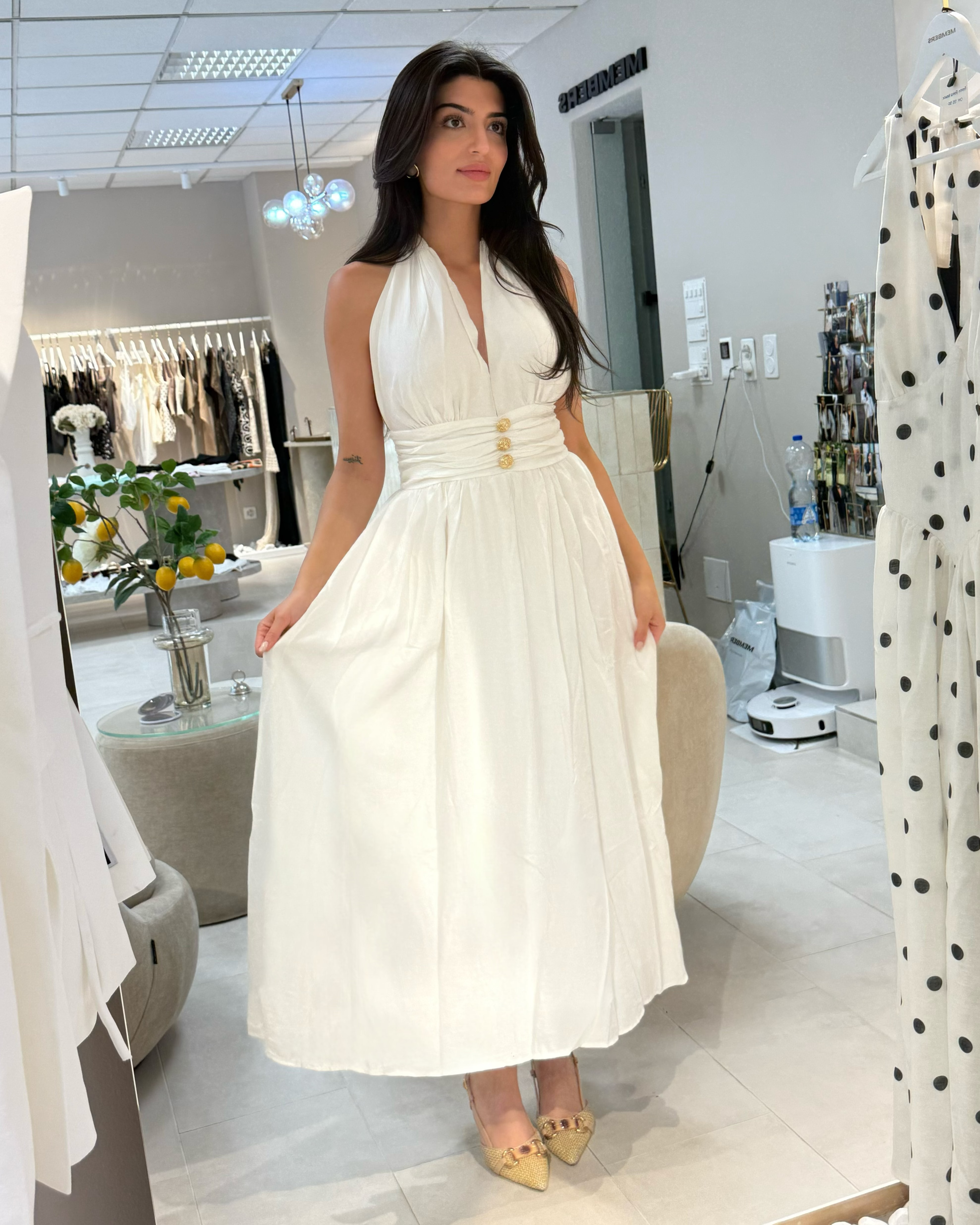 Rosé Allure Long Dress White-2