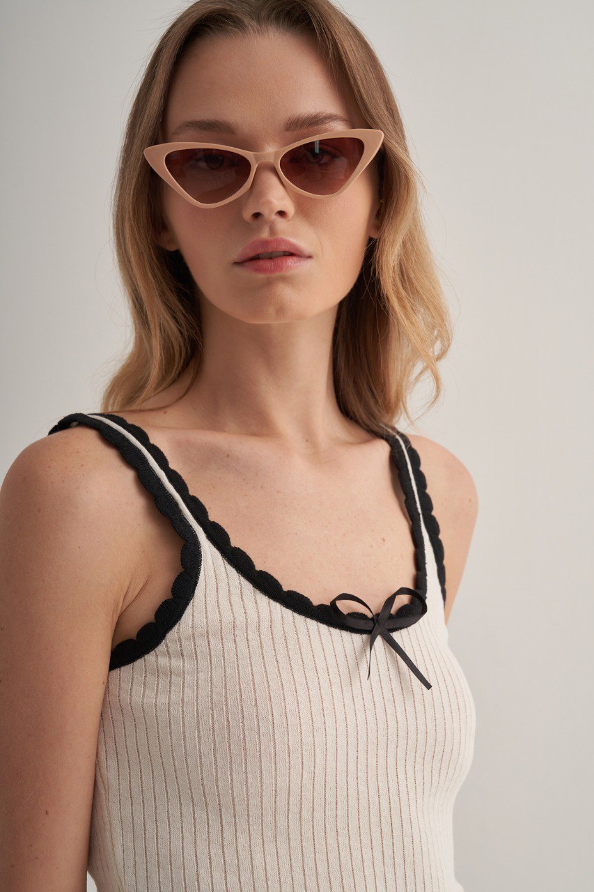 Zaya Bow Knit Top – Taupe