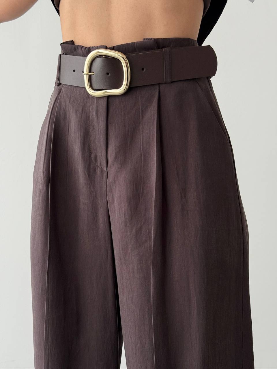 Qaziel Pants Tencel Brown-2