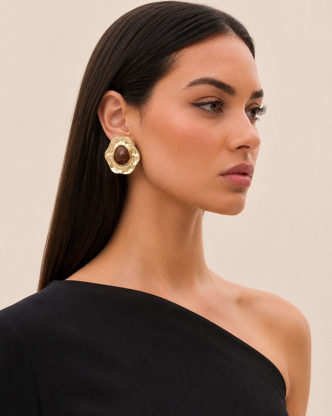 Amara Statement Earrings - Brown-1