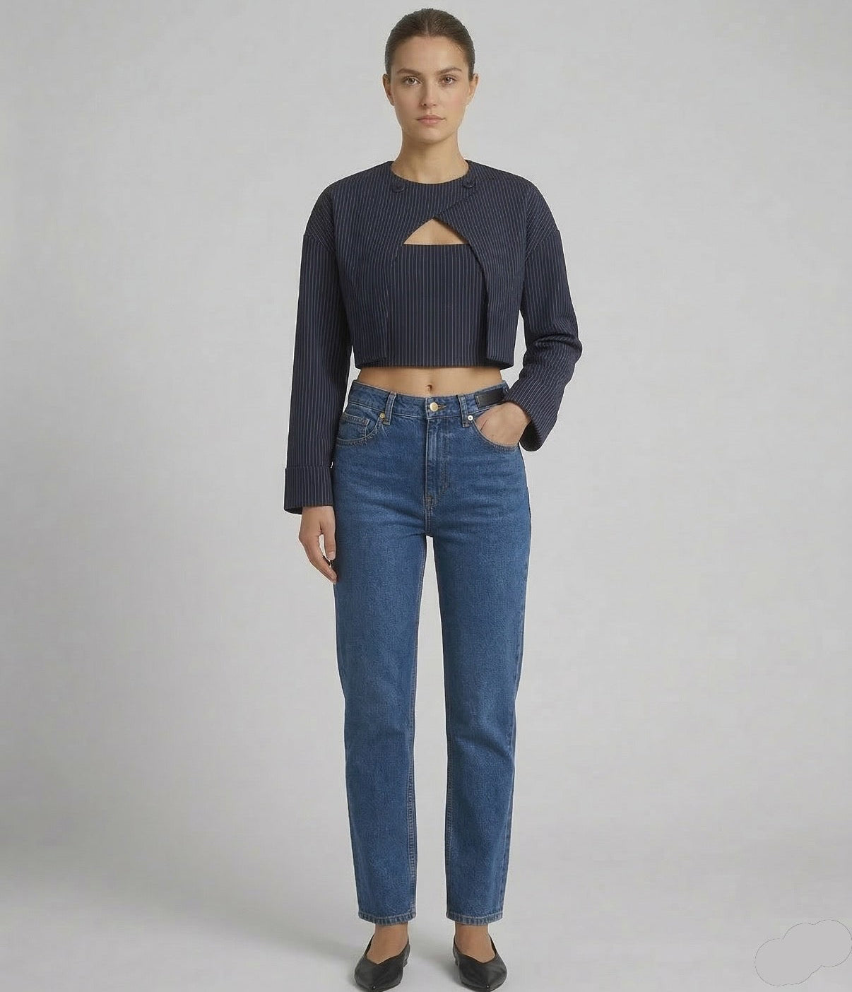 JL Manuela Blue Set – Blazer & Crop Top