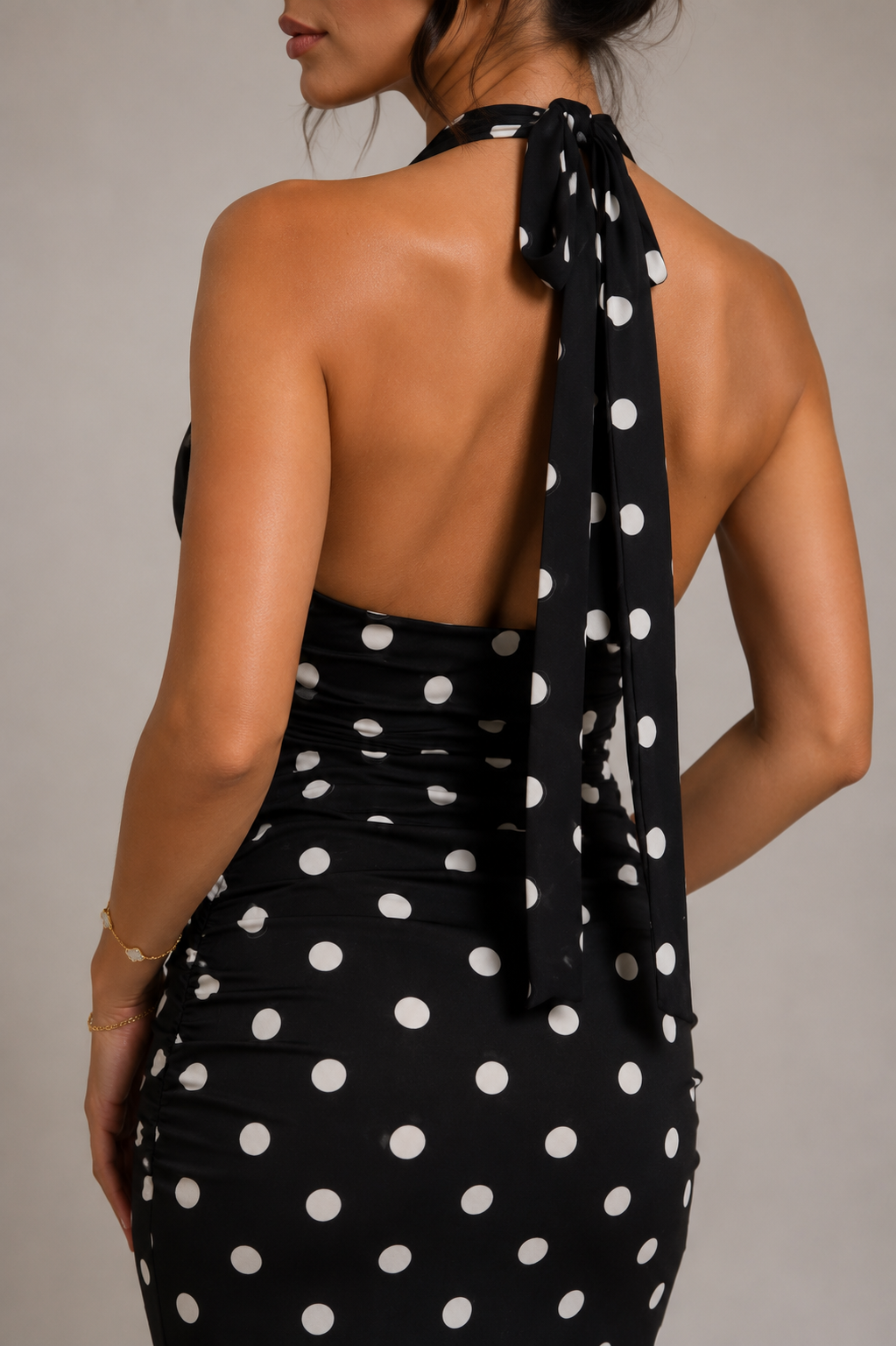 Lioness Polka Dress - Black-3