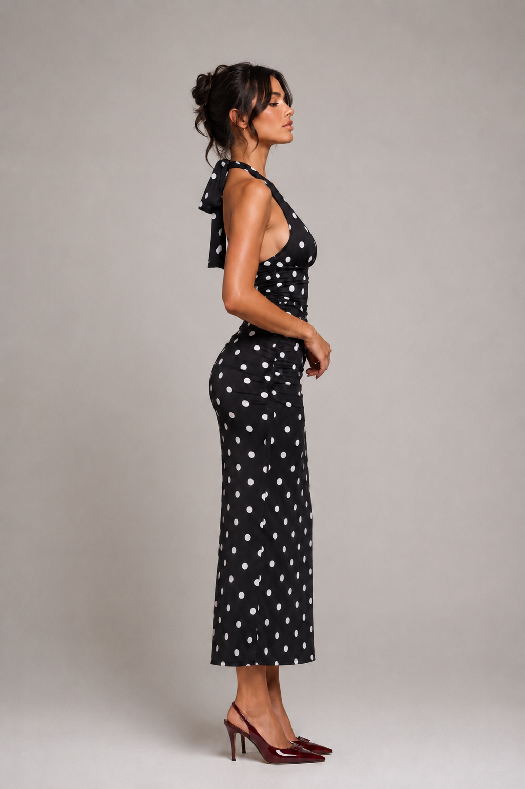 Lioness Polka Dress - Black-2