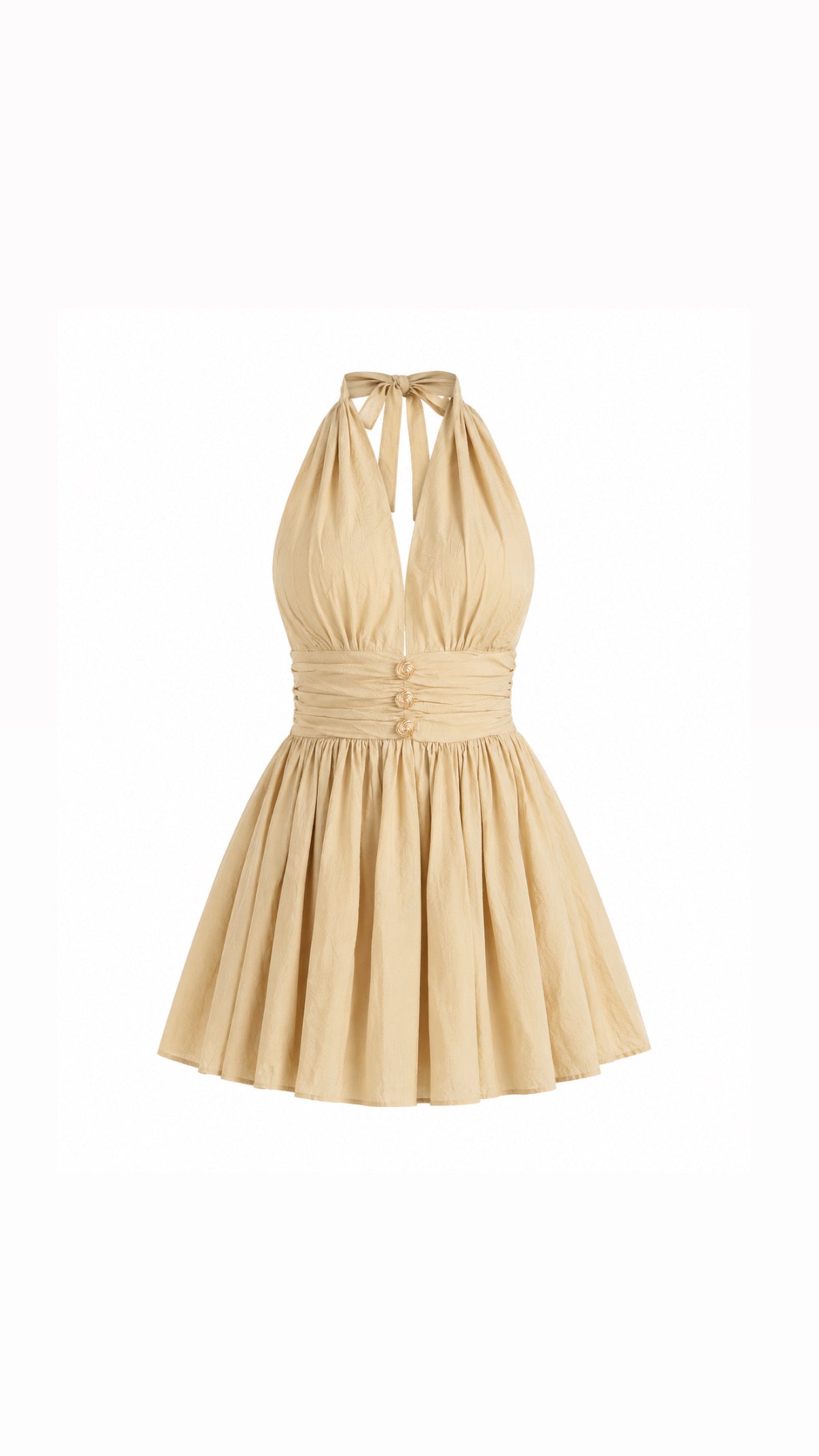 Rosé Allure Mini Dress – Pale Khaki-2