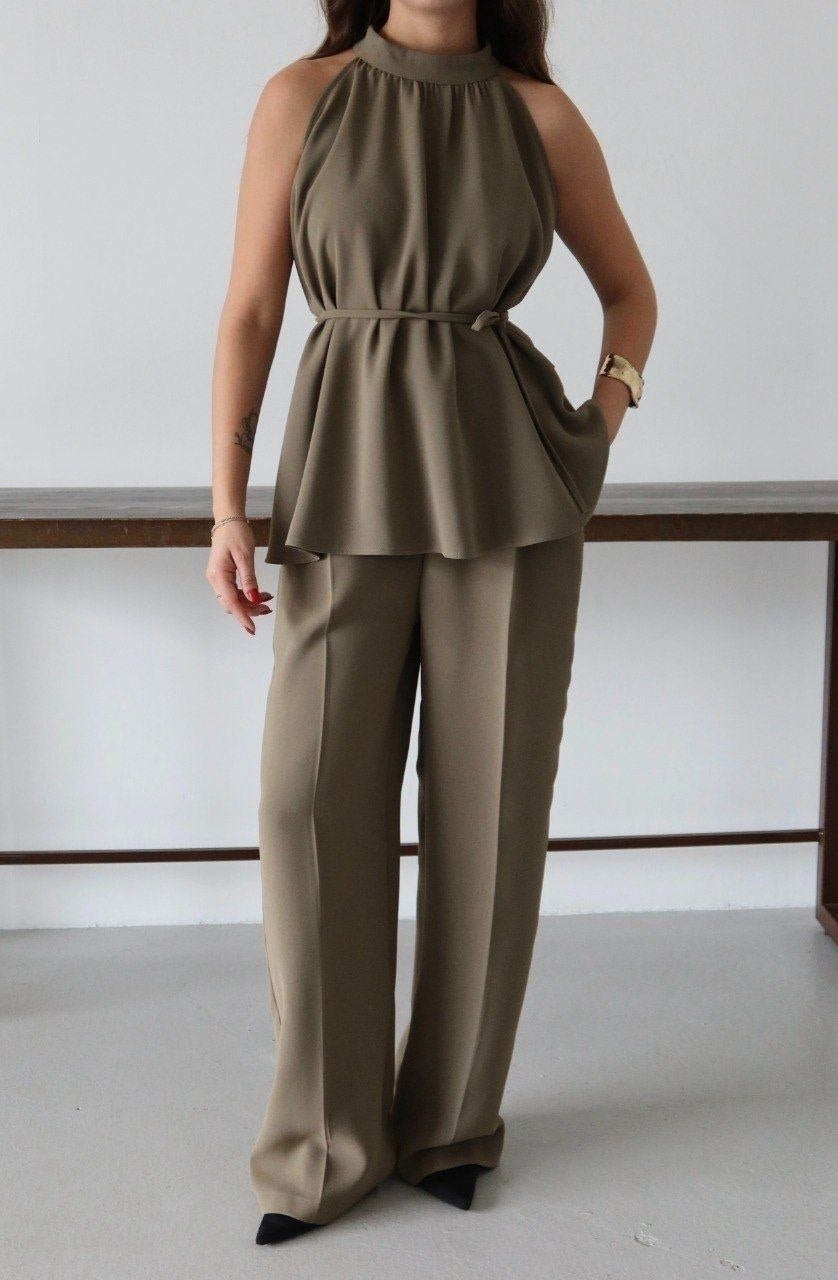 Mely Two-Piece Set – Taupe