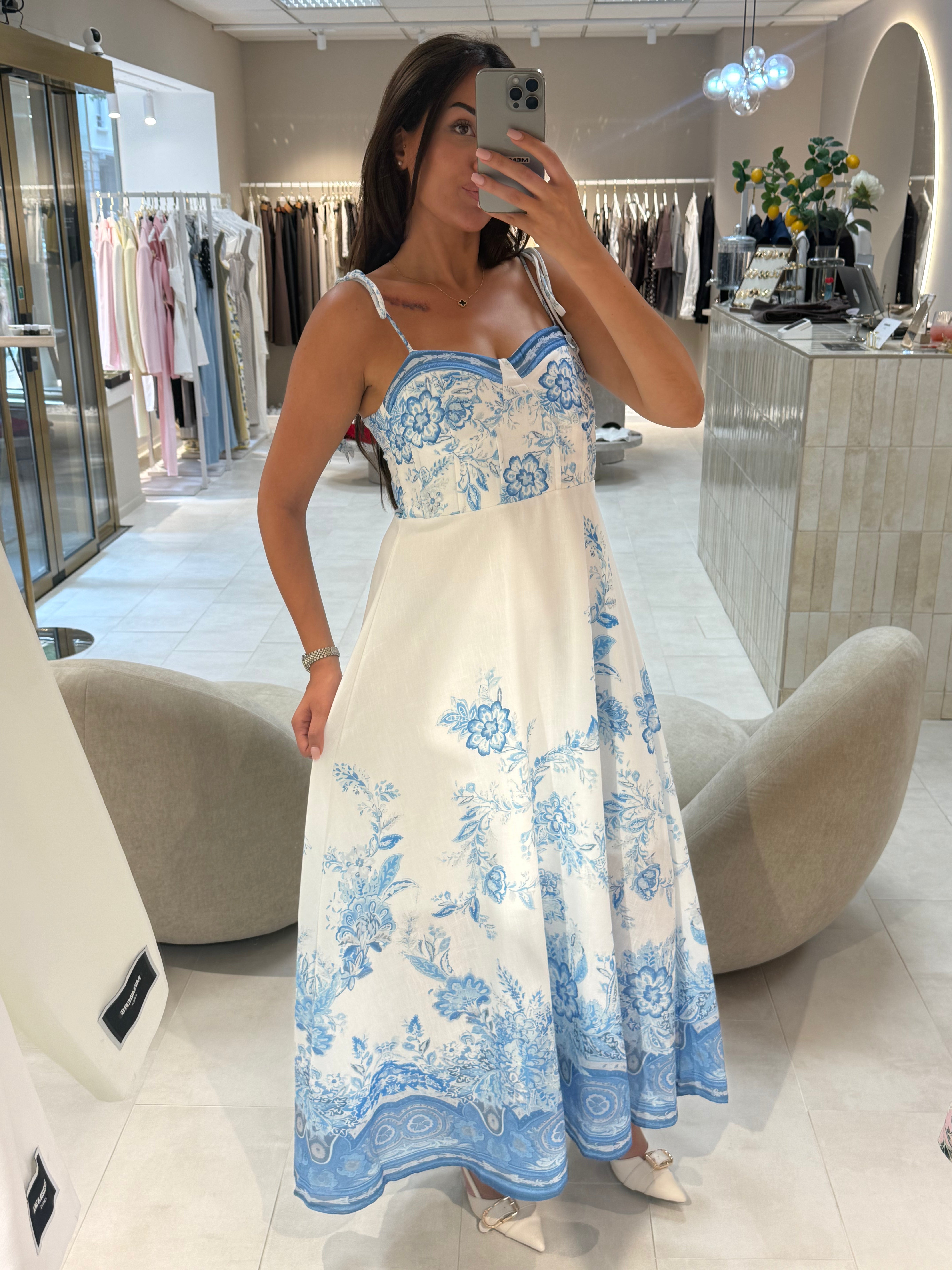 Ocean Dress White Blue-3
