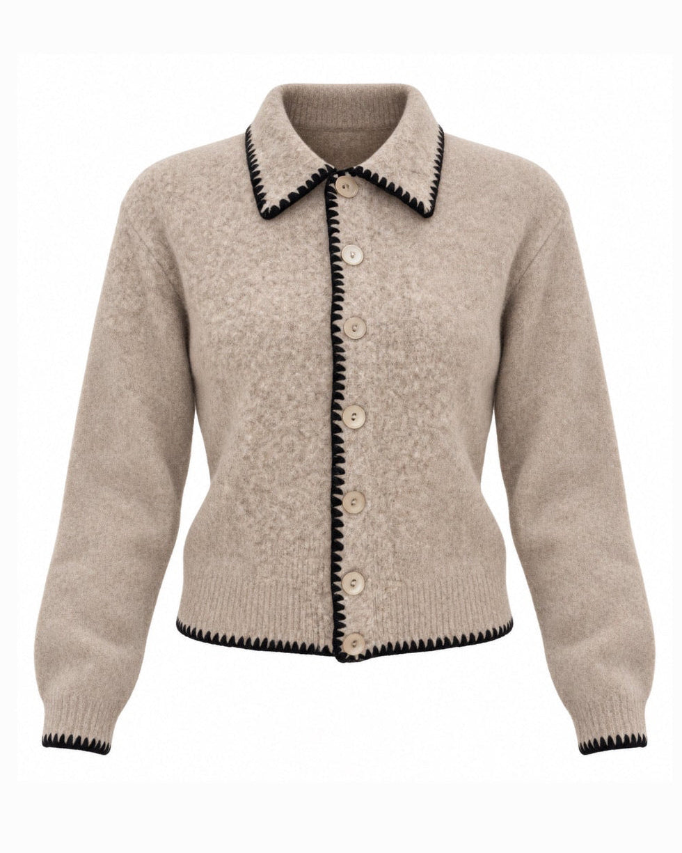 Cardigan - Camel Brown with Buttons-4