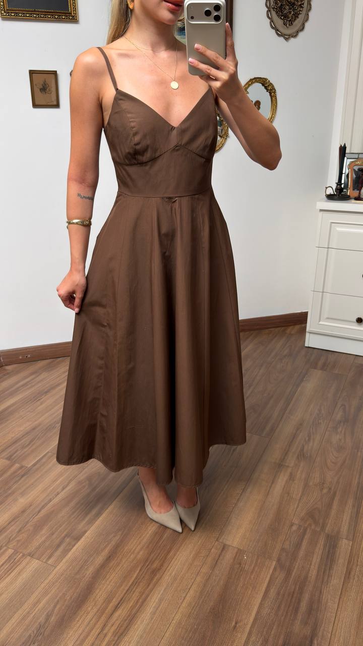 Midi Dress - Femme Brown