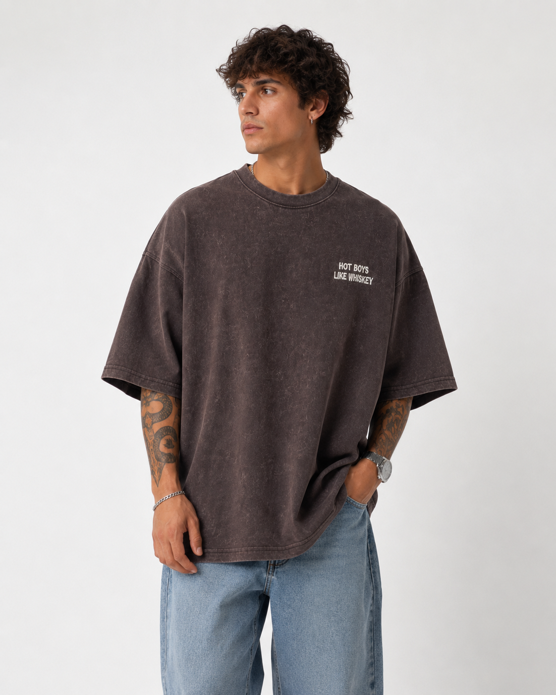 Unisex T-Shirt Brown - Hot Boys Like Whiskey
