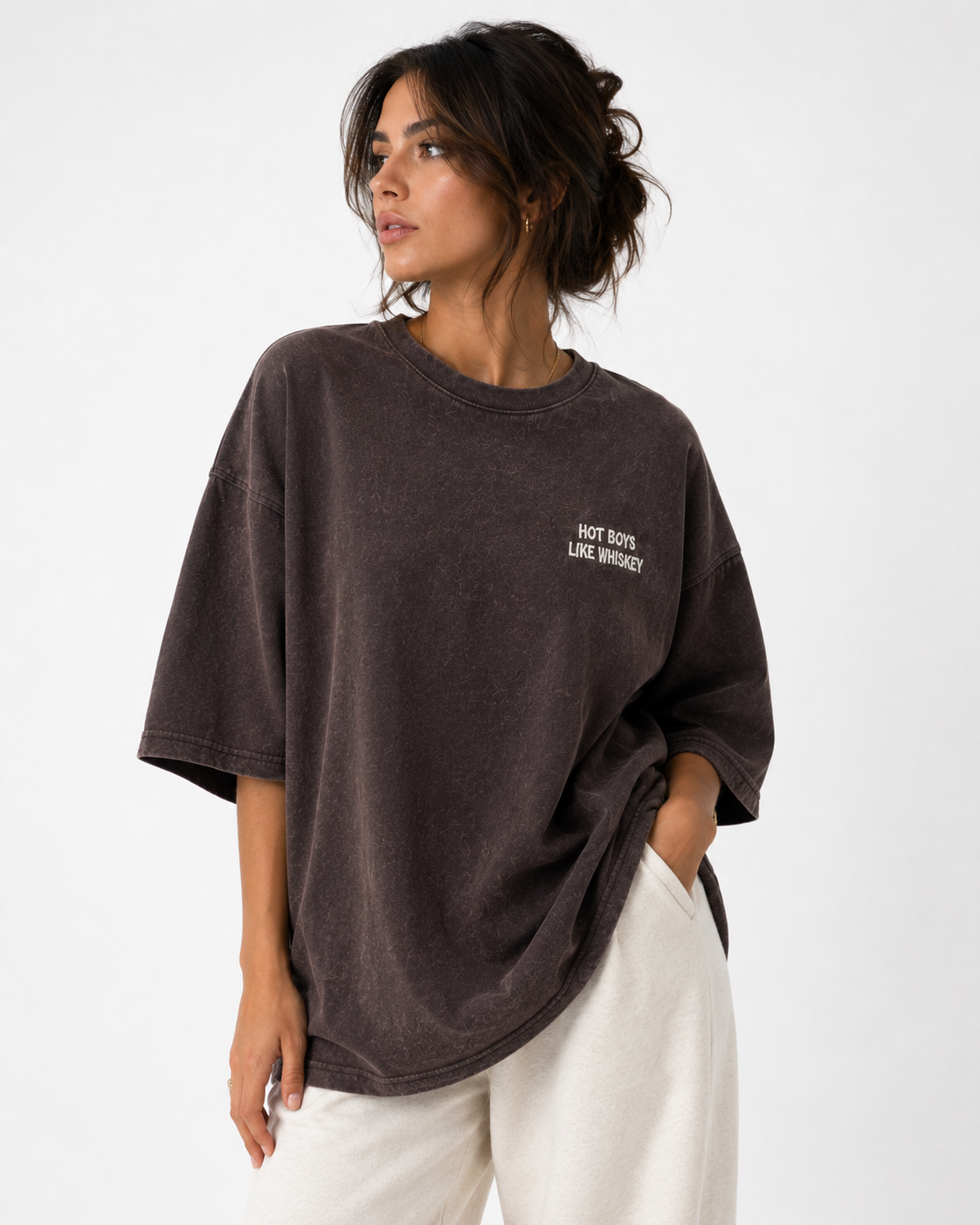 Unisex T-Shirt Brown - Hot Boys Like Whiskey