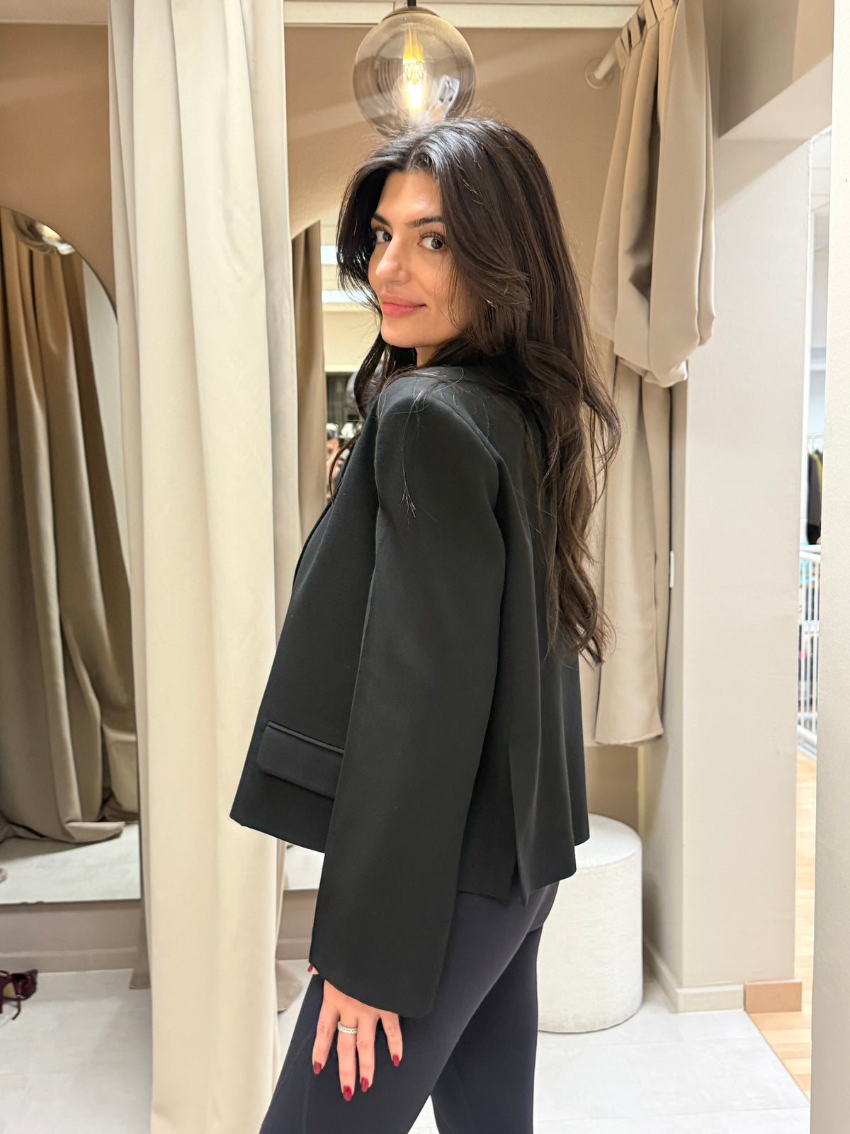 Emy Hip-length Blazer – Black-3
