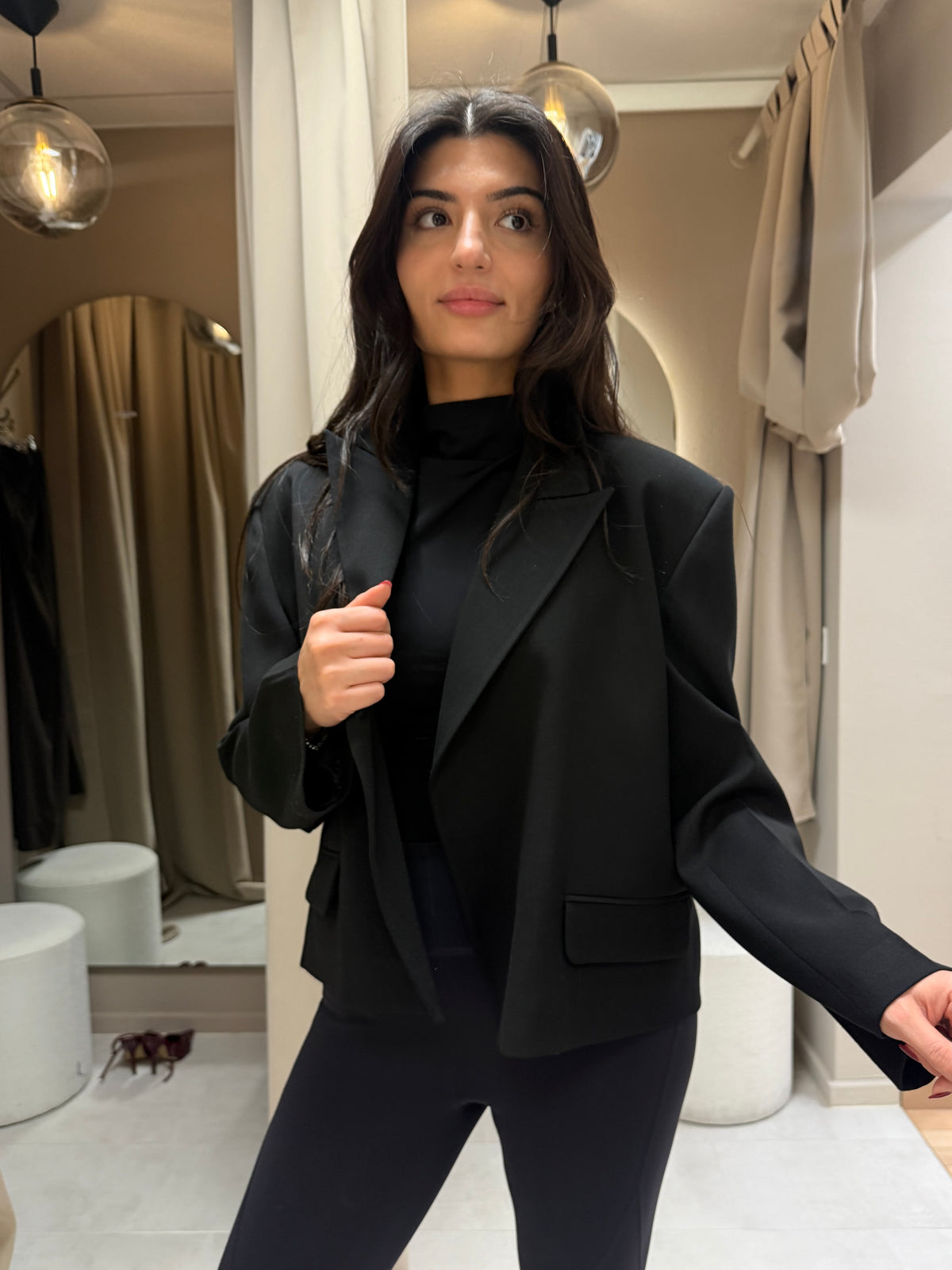Emy Hip-length Blazer – Black-1