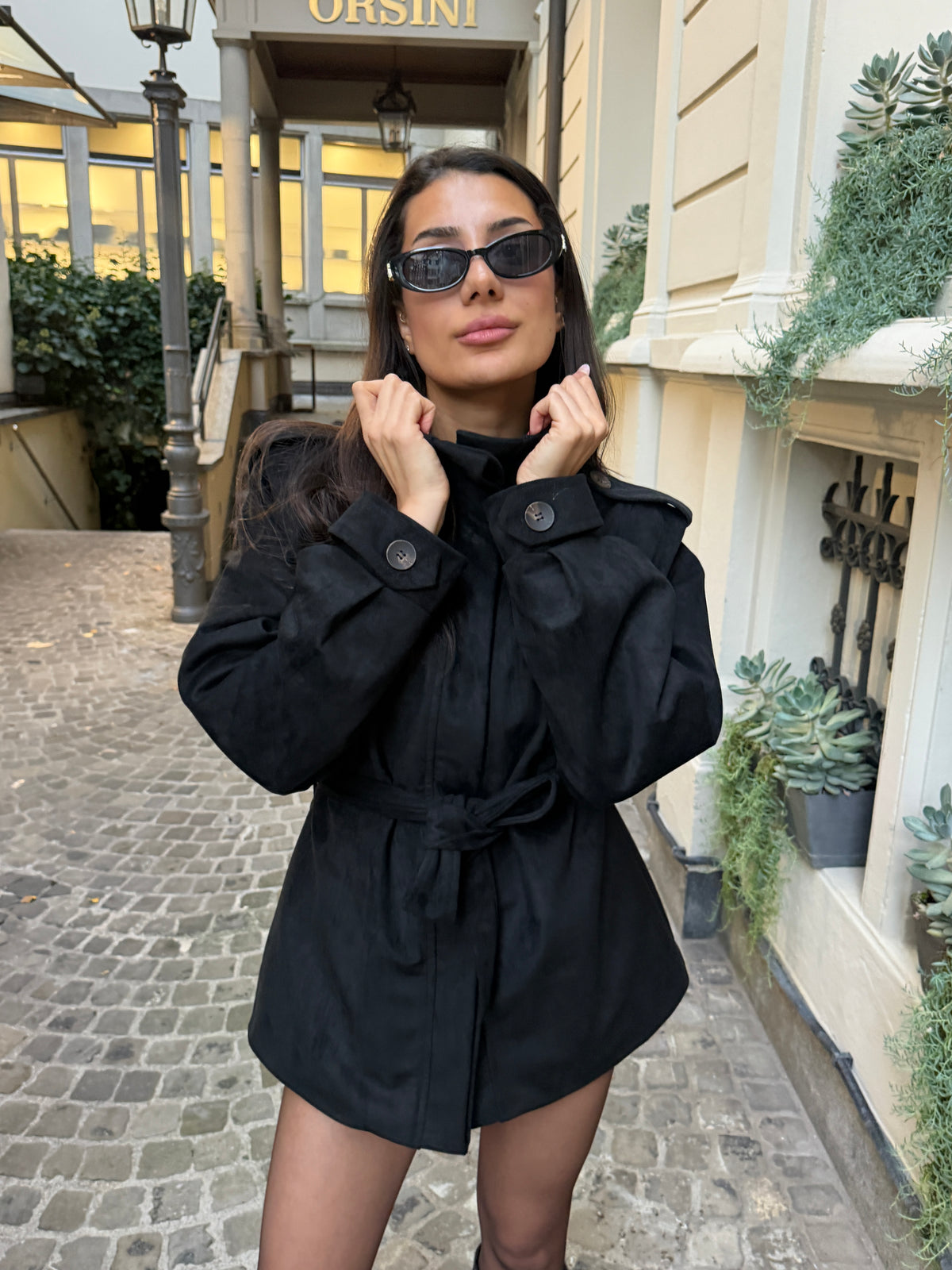 Rosie Suede Jacket - Black-2