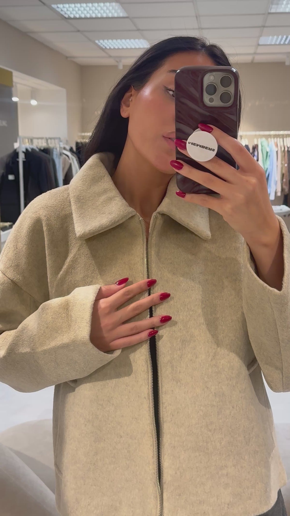 Charlotte Fluffy Jacket – Oatmeal-2