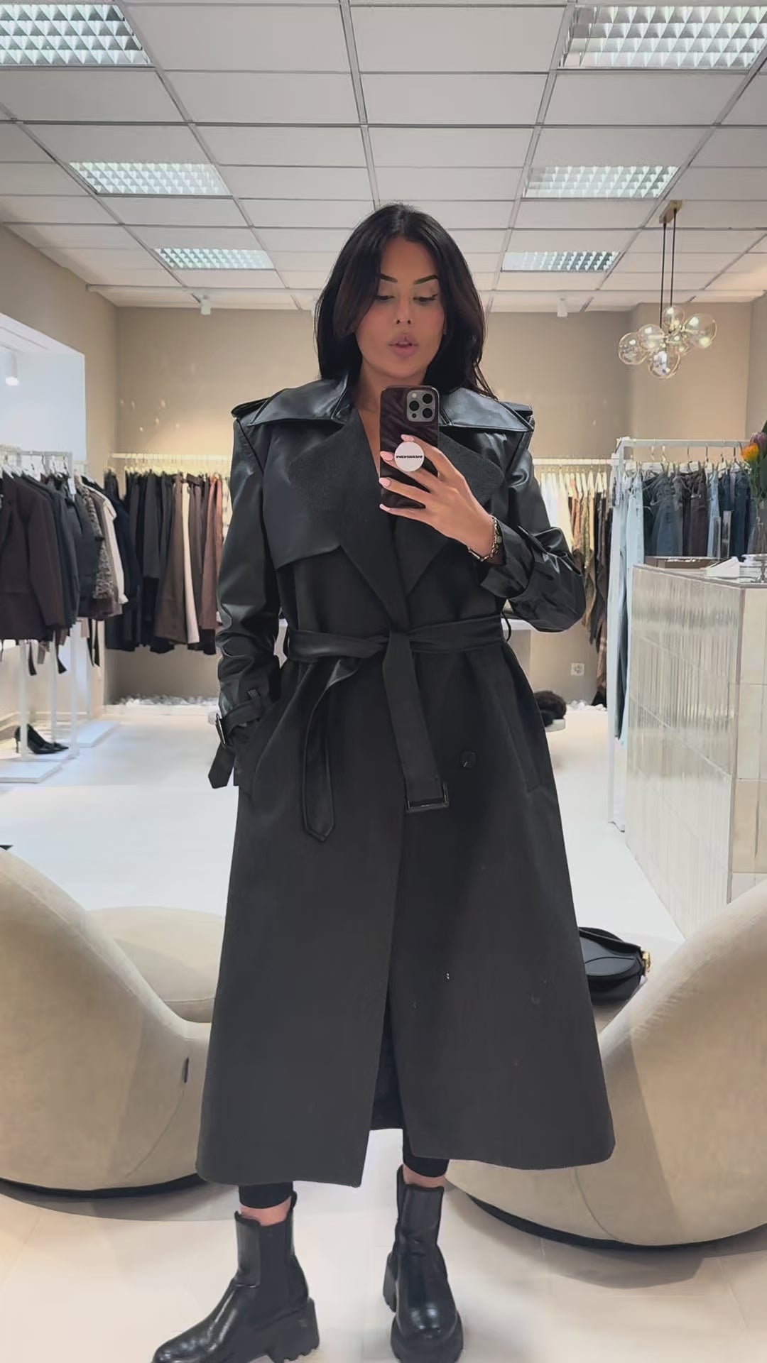 Hazal Trench Coat – Anthracite-5