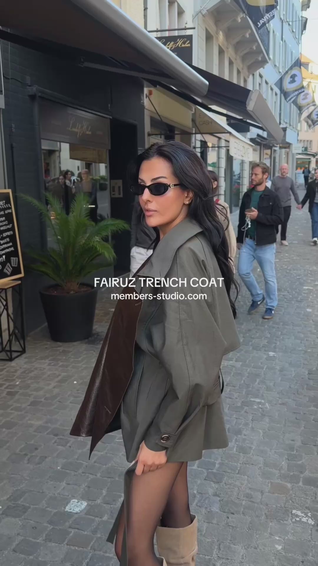 Fairuz Short Trench Coat – Khaki-2